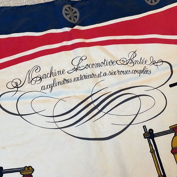 Vintage Gucci Locomotive Print Silk Scarf - Picture 2 of 7